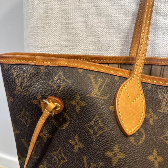 AUTHENTIC LOUIS VUITTON Monogram Neverfull MM LV Tote Bag Brown - Picture 5 of 12